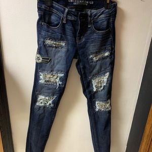 Custom camo American Eagle super low jegging size4